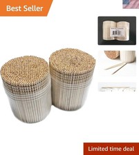 Allergy-Free Wooden Toothpicks Set - 1000 Count in Elegant Holder for Gatherings