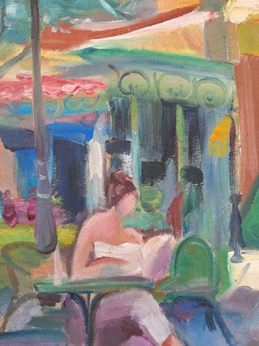Peinture huile Sur Toile Provence Paysage Architecture Tableau Encadré Signé - Photo 6 sur 10