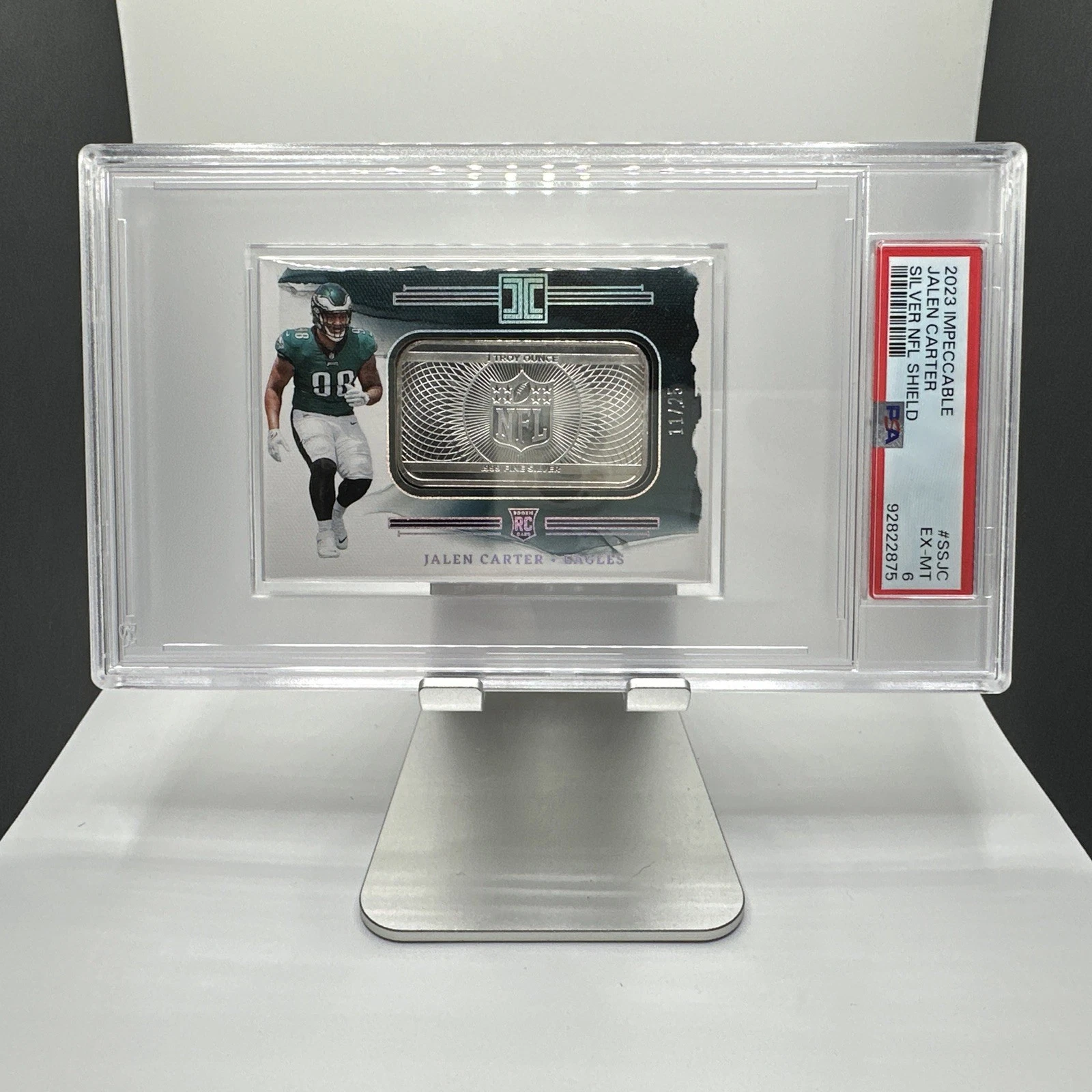 Jalen Carter Panini Impeccable Silver NFL Shield #SSJC Base