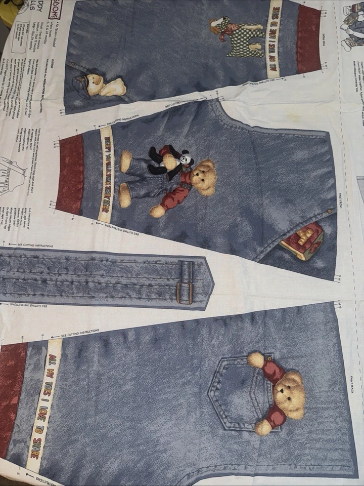 Daisy Kingdom JEAN AZUL PELUCHE INFANTIL MONO corte coser 2 juegos de paneles en 1 hoja Foto 3 de 4