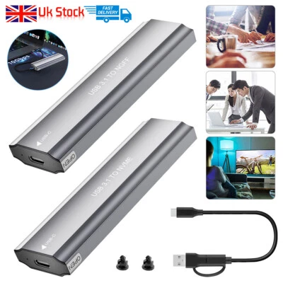 M.2 to USB NVMe SATA SSD Enclosure Reader, Tool-Free USB 3.2 Gen2 10Gb Aluminum*