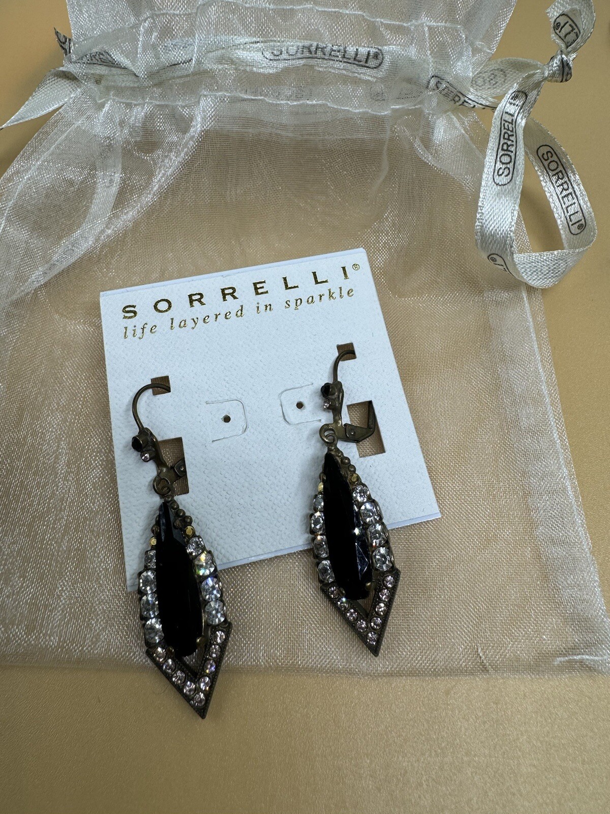 Sorrelli Signed Black Fringe Dramatic Earrings in… - image 2