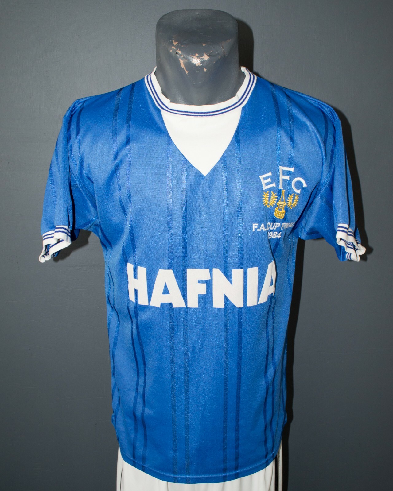 Everton Jersey Score Draw 1984 Retro Full Zip Football Replica Mens Size S