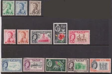 (F264-38) 1959 Fiji set of 13stamps QEII 1/2d to 1Pound (AM)  (FZ17)