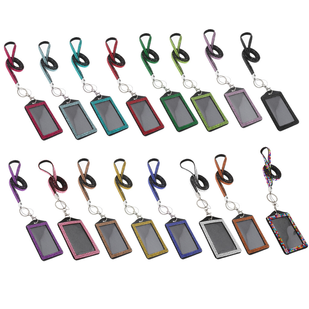 Porte-Badges avec Cordon Tour de Cou Bling Cristal - pour L'École, Le Bureau, Porte-Badges avec Cordon Tour de Cou Bling Cristal - pour L'École, Le Bureau,