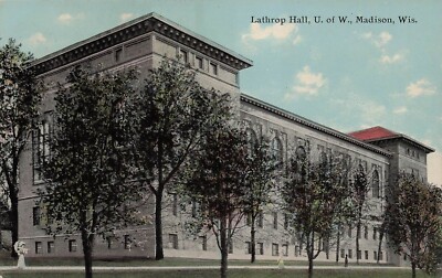 University of Wisconsin Madison Campus Lathrop Athletic Hall Vtg Postcard G21