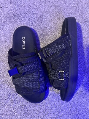 Black Reflective Draco Slides Size 11-12