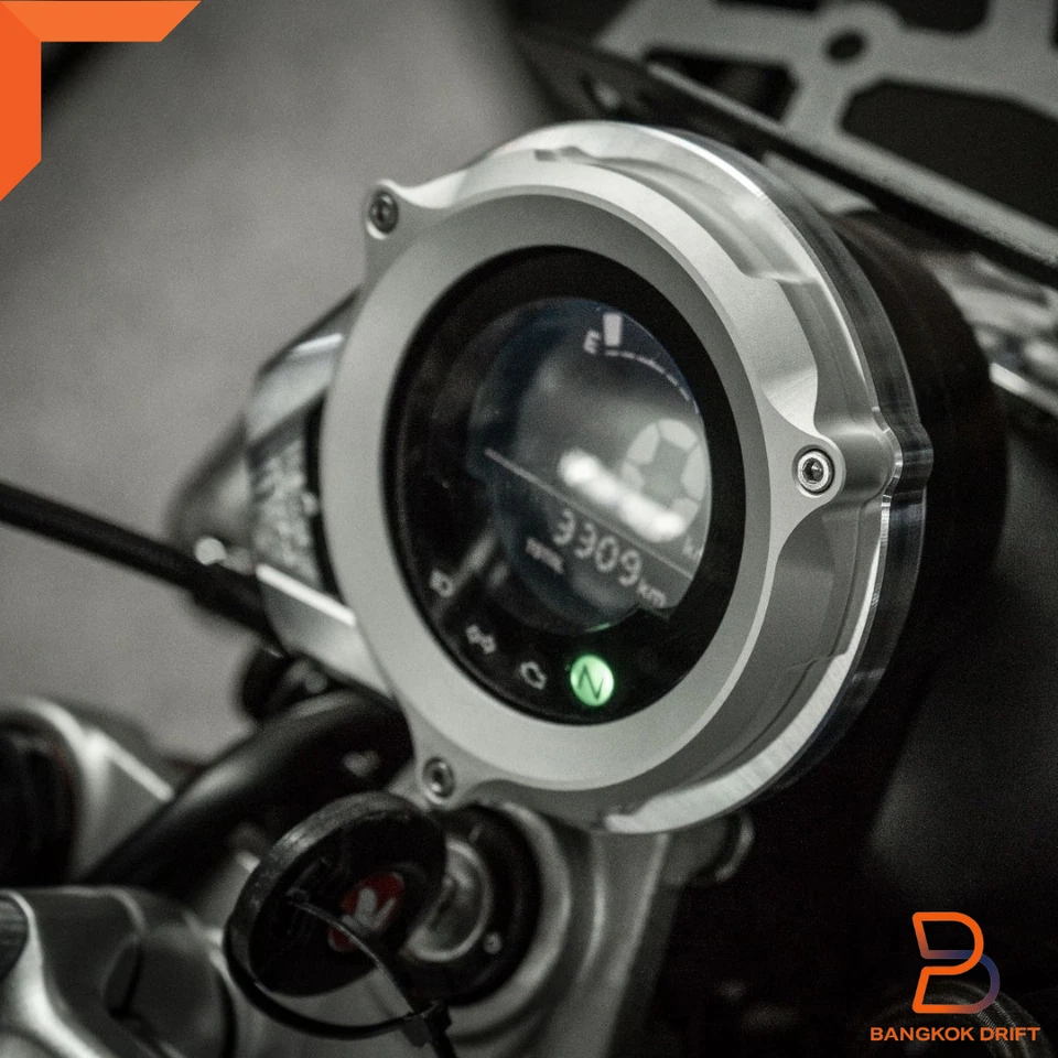 TAMPA DE VELOCÍMETRO PRETA VERMELHA PROTETOR DE ALUMÍNIO PARA HONDA MONKEY Z 125 TRAIL CT125 - Imagem 2 de 4