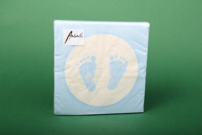 Servietten ''Baby Steps Boy'' Ambiente Studio Papierservietten 33x33 Geburtstag