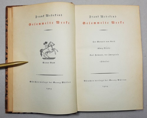 Frank WEDEKIND: OBRAS COMPLETAS, 9 volúmenes semicuero, Georg Müller 1924 - Imagen 14 de 24
