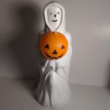 Vintage Empire Ghost Holding Pumpkin Jack O Lantern Halloween Tabletop Blow Mold