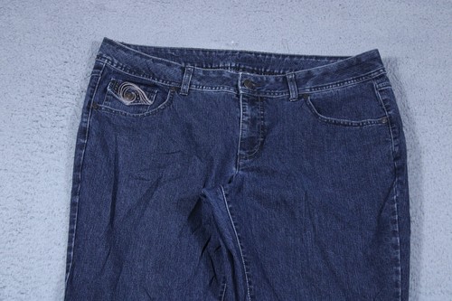 Faded Glory Jeans Womens 16P Blue Mid Rise Bootcut Dark Wash Stretch Denim 38x29 - Picture 2 of 11