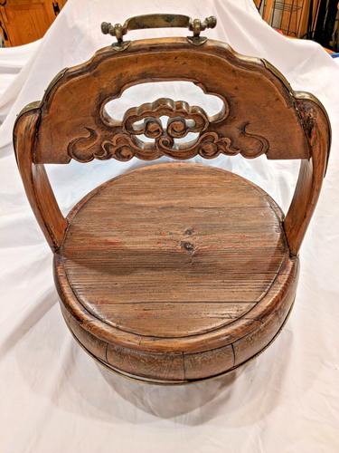 Stunning Antique Early 20th century Chinese wedding/Lunch Basket w/ Bronze Hdwr.