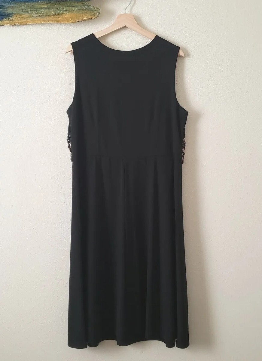 ANTHONY RICHARDS Vintage Black Dress & Dark Khaki Floral Jacket Sz