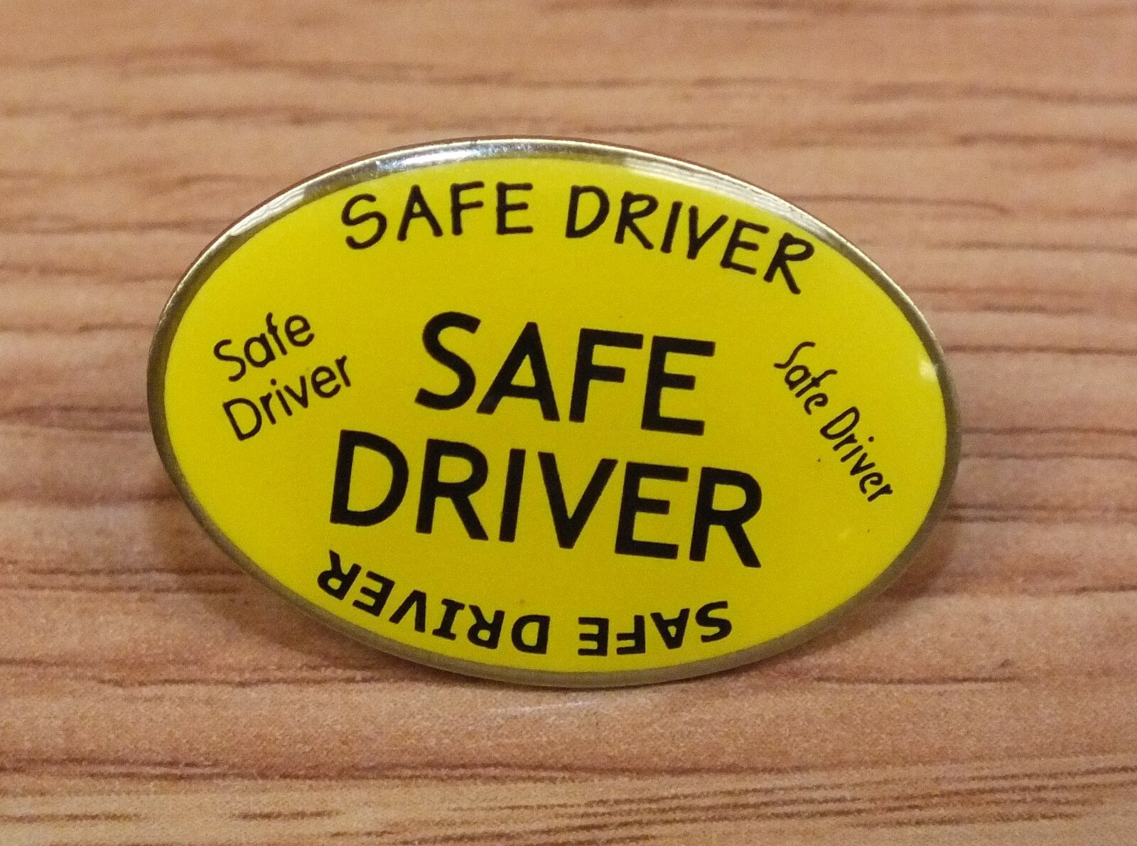 Unbranded SAFE DRIVER Yellow Oval Gold Tone Collectible Pin / Lapel | eBay
