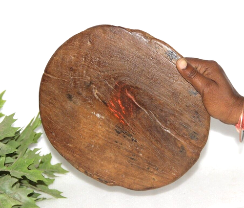 RARE VINTAGE ANCIEN Indien Handmade Chapati / Bread Roulant en Bois Pin