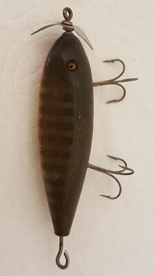 Antique wood fishing lure with glass eyes plug bass | eBay