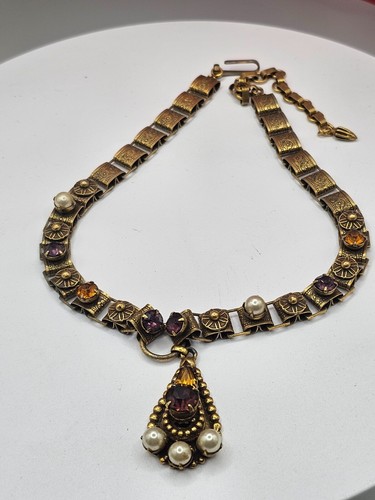 Collar llamativo etrusco vintage piedras de vidrio - Imagen 17 de 17