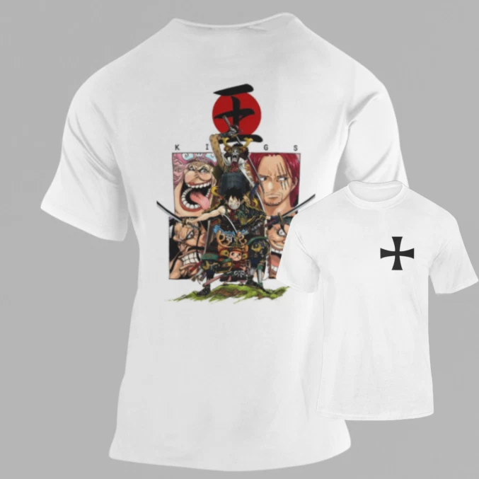 One piece. T-shirt. Blackbeard, Buggy, Sengoku, Aokiji, Dracule Mihawk, Shanks,