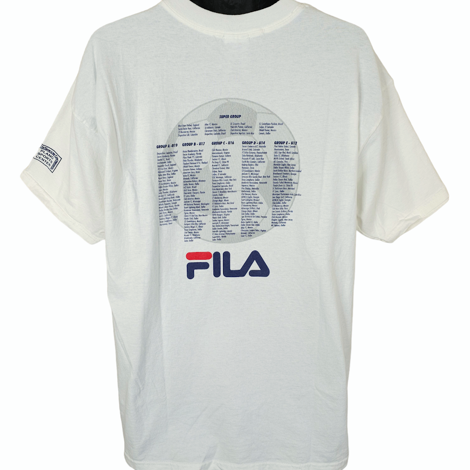 T shirt calcio FILA Dallas Cup vintage uomo taglia XL Y2K calcio made in USA