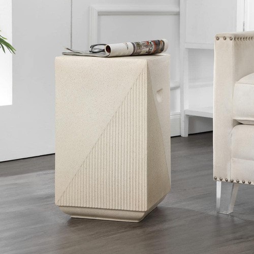 Jonathan Y Akzent Tisch 20,75" zeitgenössische minimalistische cremefarbene Terrazzo-Oberfläche