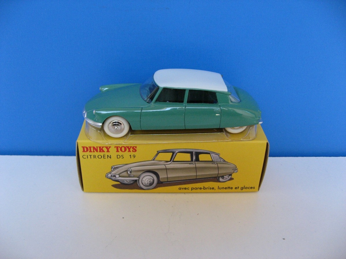 CITROEN DS 19 1:43 DINKY TOYS NOREV MATTEL VERDE BIANCA E BROCHURE 