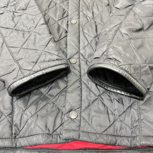 Rare Barbour Quilted Jacket Leather Corduroy Sheep L Men's Outdoor - Picture 5 of 16