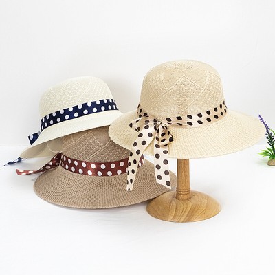 Faltbare Damen Sonnenkappe Wide Brim Frühling Sommer Floppy Beach Strohhut DE