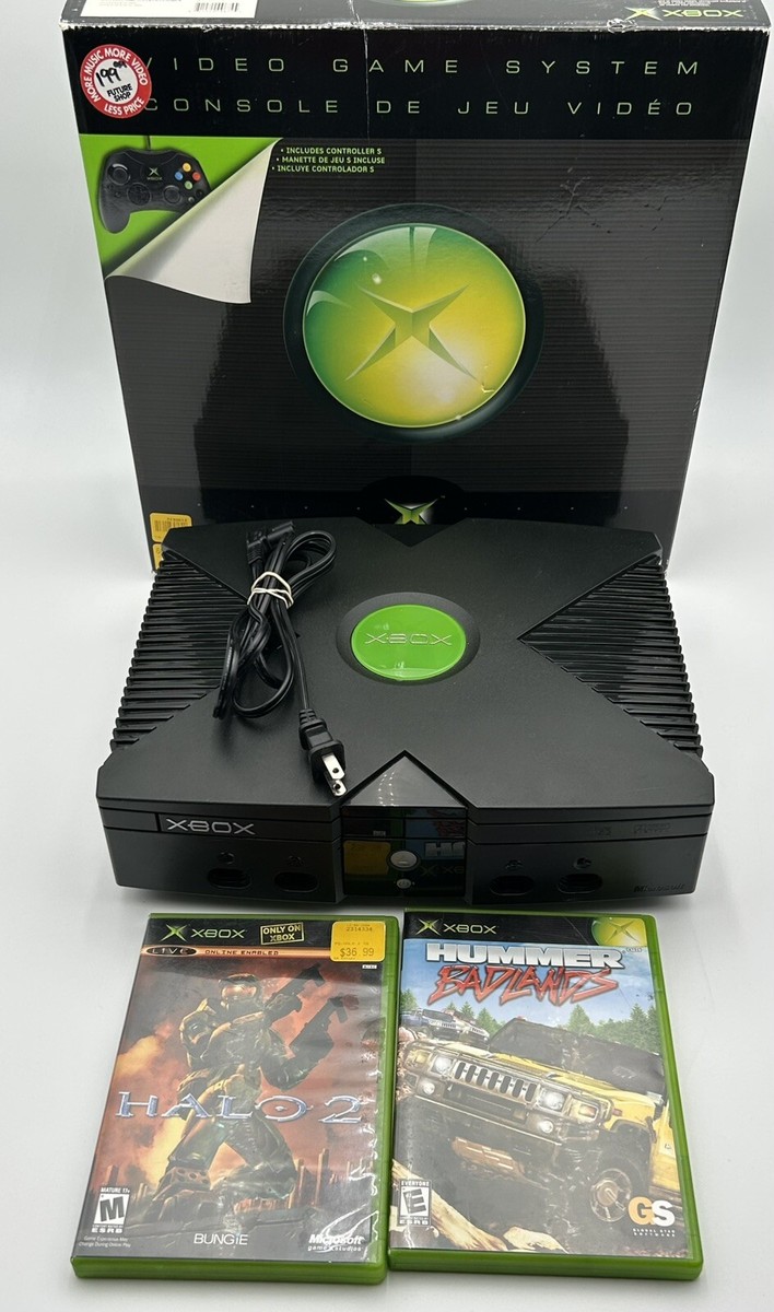 Microsoft Original Xbox Console w/Manual/Box (Green/Yellow Ring
