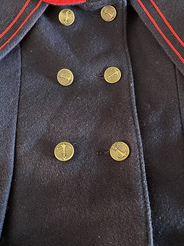 Vintage Girls Rothschild Wool Sailor Coat. Navy with Red Trim and Lining. Size 4 - Picture 4 of 15
