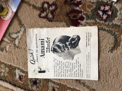 M57d Ephemera 1952 Advert amami wave set hair quick setting 