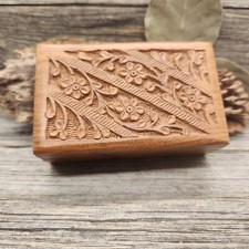 Hand Carved Keepsake Wooden Box