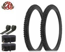 ALTA Bicycle 26" x 1.95" DURABLE BLACK KONBBY LUGS PERFORMANCE TIRE 6pc SET.