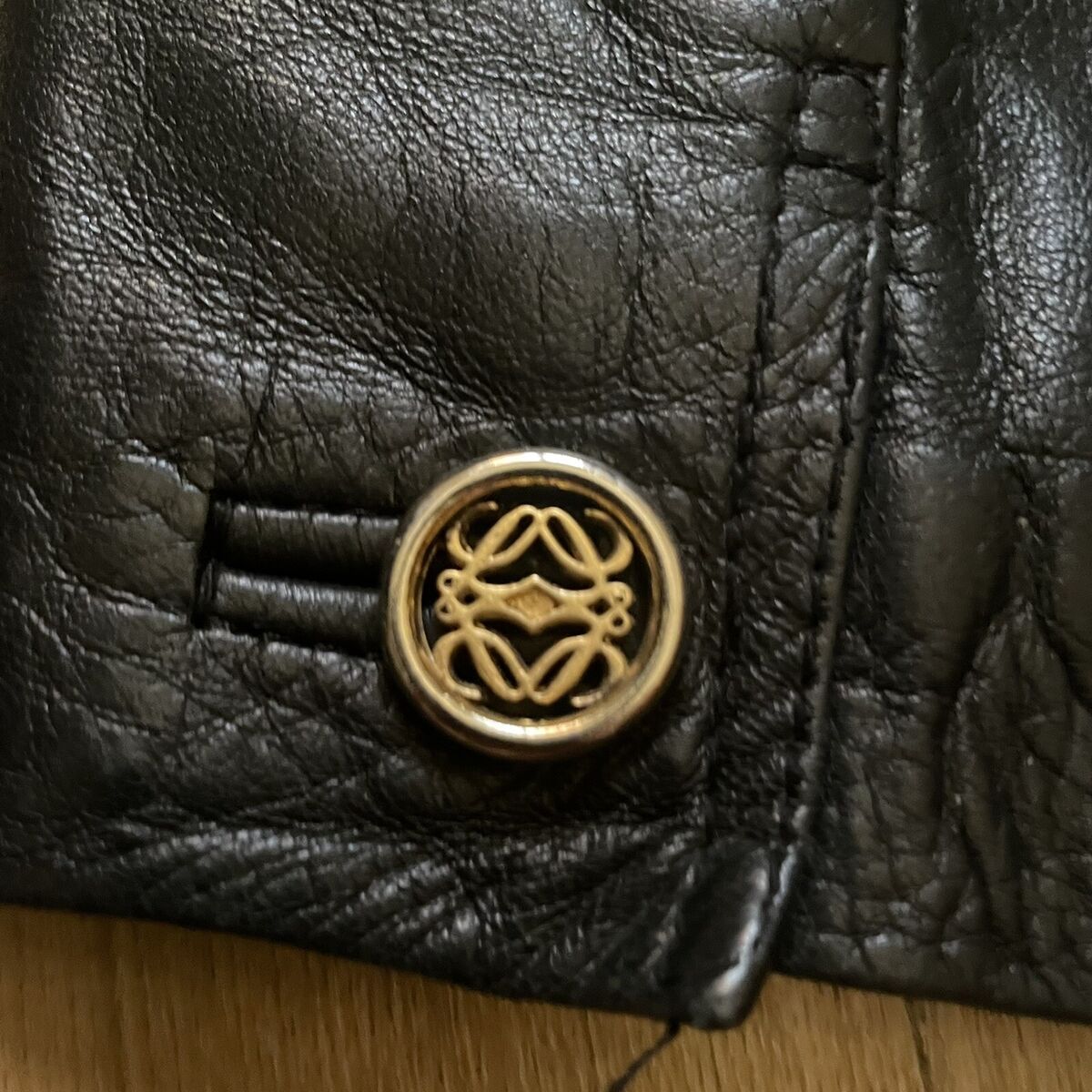 Loewe Leather jacket VINTAGE Coat winter Logo Buttons Womens Loewe Leather jacket VINTAGE Coat winter Logo Buttons Womens