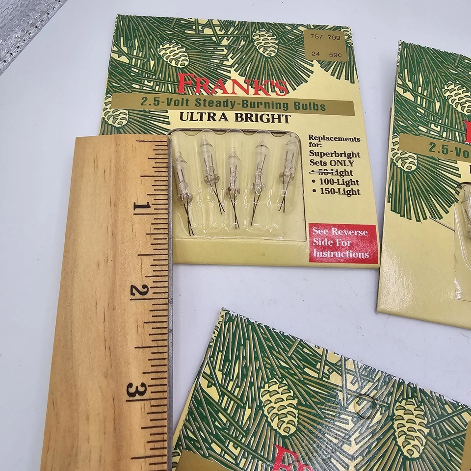 Frank's NIP 2.4 Bolt Steady Burning Lights Clear Fr-94 Lot Of 3 Christmas Tree  - Image 3 of 3