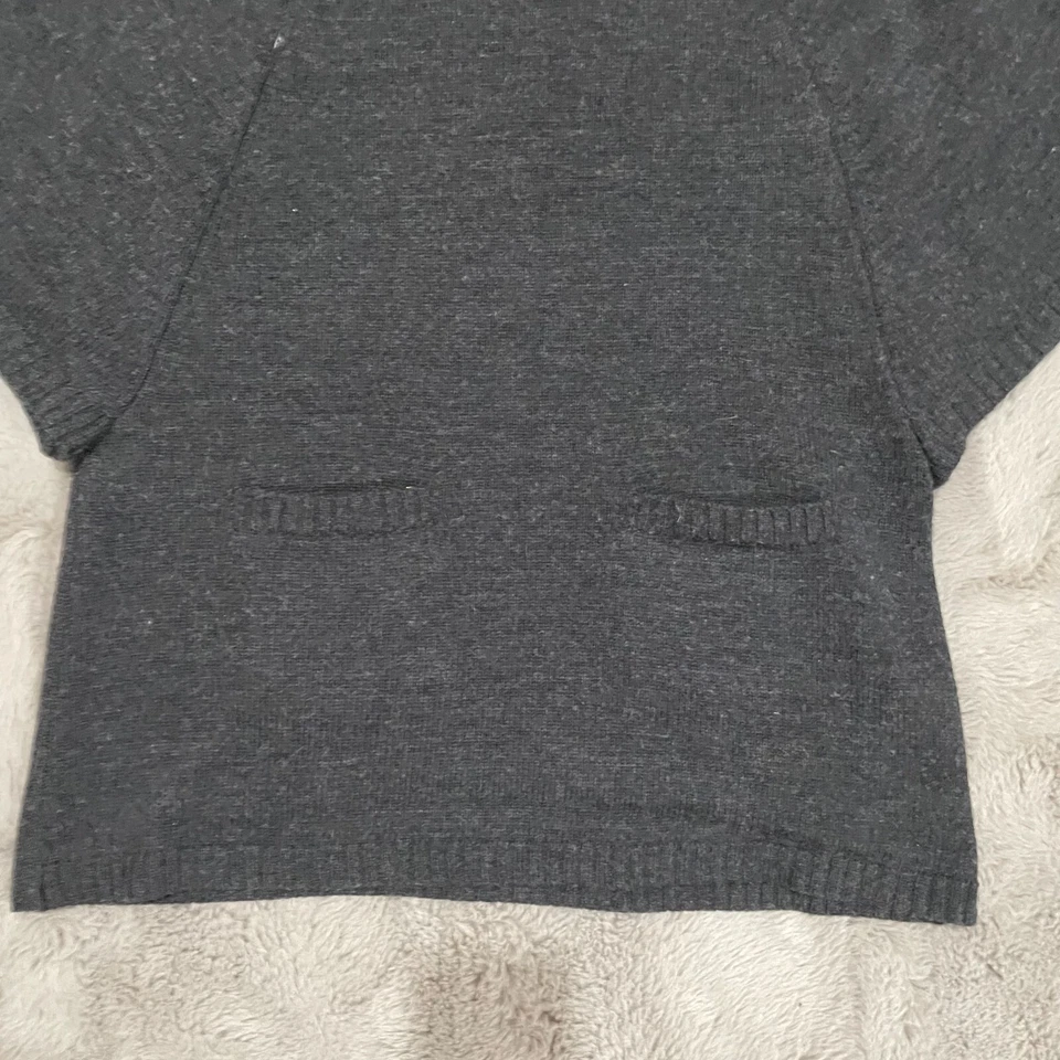 Valerie Bertinelli 100% Merino Wool Cowl Neck Sweater M Dark Gray Short Sleeve - Image 2 of 4