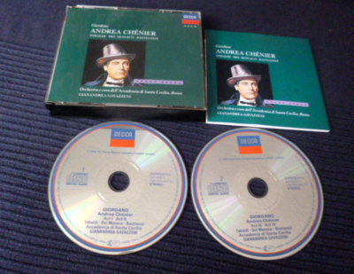 2xCD Giordano Andrea Chénier Del Monaco Tebaldi Santa Cecilia Gavazzeni DECCA