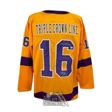 Los Angeles Triple Crown Line Autographed Gold Custom Hockey Jersey - BAS LOA