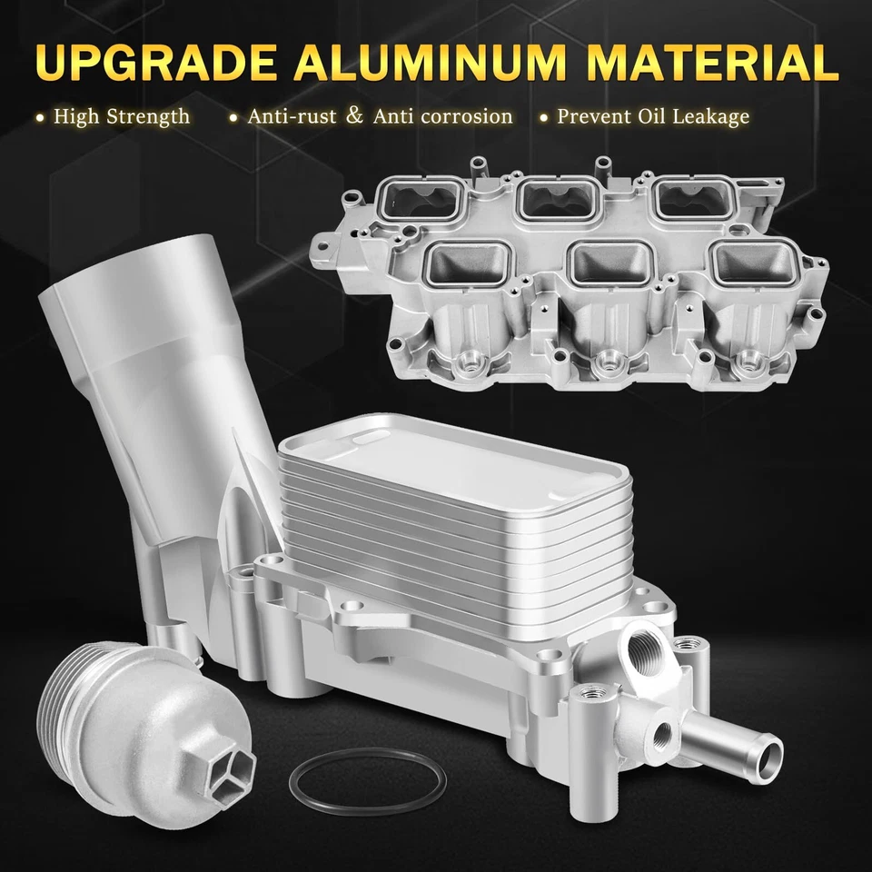 Colector de admisión completo de aluminio con carcasa de filtro de aceite para Jeep Dodge Ram 11-16 Foto 2 de 4