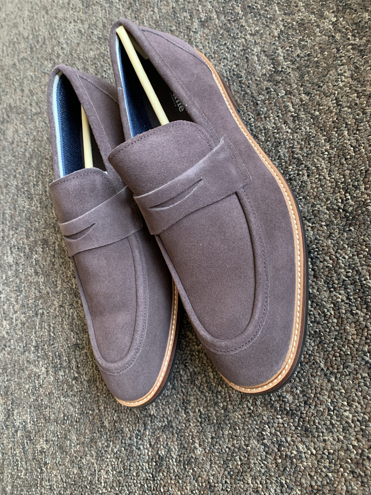 Dune Basell Suede Penny Loafers, Brown 