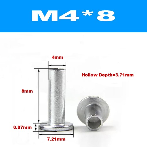 Aluminum Large Round / Flat Head Semi Hollow Rivet,Hollow Rivet, M2M2.5M3M4M5M6 - Picture 96 of 123