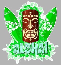 GWADA TIKI SURF ALOHA TAHITI VW DUB 15cmX13cm AUTOCOLLANT STICKER (GA073).