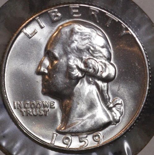 1959 P REV B Washington Silver Quarter GEM BU LUSTER! 59P43