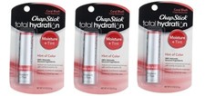 ( LOT OF 3 ) ChapStick Total Hydration Moisture + Tint CORAL BLUSH Lip Balm Tube
