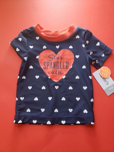 GIRLS INFANT CARTERS STAR SPANGLED CUTIE SWIM TOP T-SHIRT SIZE 9 MONTHS 4TH jULY - Picture 9 of 12