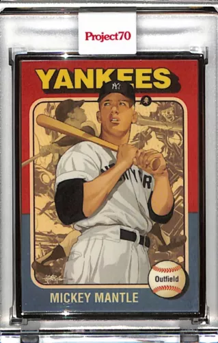 2021 TOPPS PROJECT 70 #371 MICKEY MANTLE BY QUICCS P70 AP SILVER FRAME 50/51