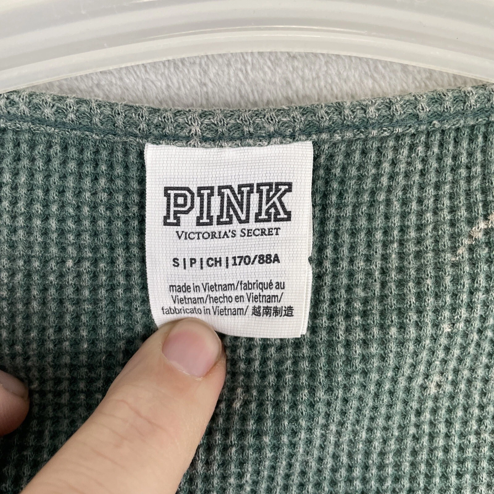 UNDERCOVER Abito Victoria’s Secret ROSA donna S verde termico L S Henley cotone elasticizzato