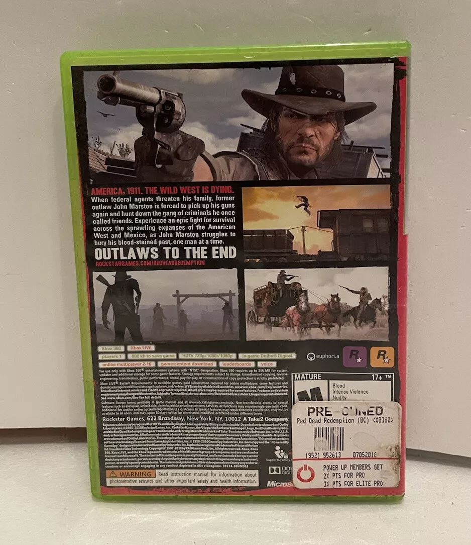 Red Dead Redemption - Xbox 360 Game - Complete & Tested Platinum Hits  710425398216