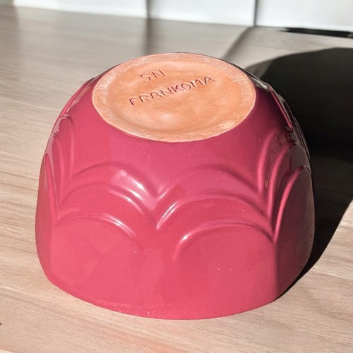 Grand bol de portion vintage Frankoma Pottery 5N mauve marron 11 x 6 pouces festonné - Photo 5/9