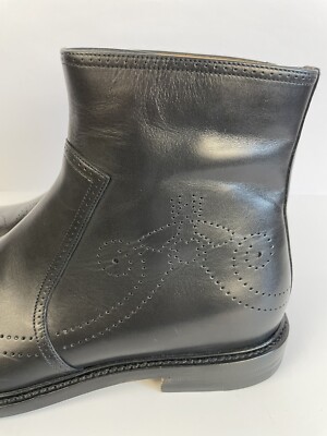 GUCCI MEN BLACK LEATHER ZIPPER BOOTS SIZE 8 US 8.5 | eBay